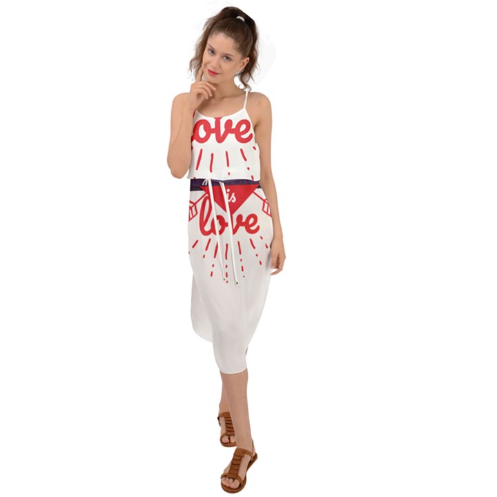 all you need is love Waist Tie Cover Up Chiffon Dress