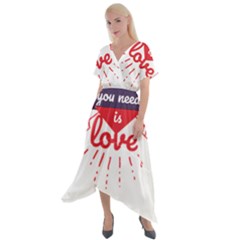 All You Need Is Love Cross Front Sharkbite Hem Maxi Dress by DinzDas