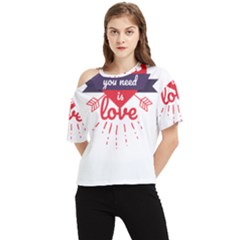 All You Need Is Love One Shoulder Cut Out Tee by DinzDas