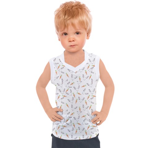 Cute Bunnies And Carrots Pattern, Light Colored Theme Kids  Sport Tank Top by Casemiro