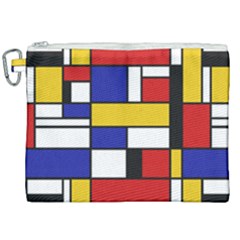 Stripes And Colors Textile Pattern Retro Canvas Cosmetic Bag (xxl) by DinzDas