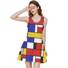 Stripes And Colors Textile Pattern Retro Inside Out Racerback Dress by DinzDas