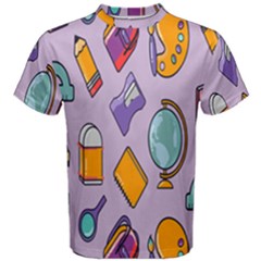 Back To School And Schools Out Kids Pattern Men s Cotton Tee by DinzDas