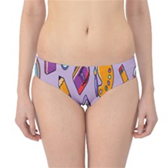 Back To School And Schools Out Kids Pattern Hipster Bikini Bottoms by DinzDas