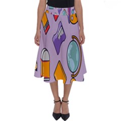 Back To School And Schools Out Kids Pattern Perfect Length Midi Skirt by DinzDas