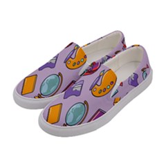 Back To School And Schools Out Kids Pattern Women s Canvas Slip Ons by DinzDas