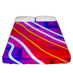 Pop Art Neon Lights Fitted Sheet (queen Size) by essentialimage365