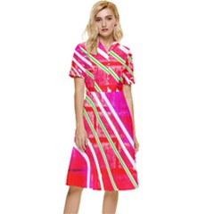 Pop Art Neon Wall Button Top Knee Length Dress by essentialimage365