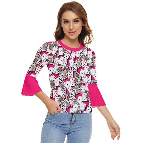 Poker Bell Sleeve Top by flowerland