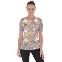 Flowers  Boho Shoulder Cut Out Short Sleeve Top by flowerland