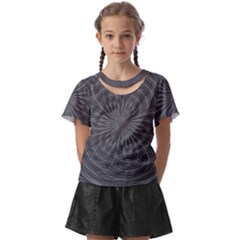 Abstract Spirals, Spiral Abstraction, Gray Color, Graphite Kids  Front Cut Tee by Casemiro