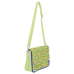 Vector Fruits Pattern, Pastel Colors, Yellow Background Shoulder Bag With Back Zipper by Casemiro