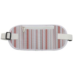 Salmon And Grey Linear Design Rounded Waist Pouch by dflcprintsclothing