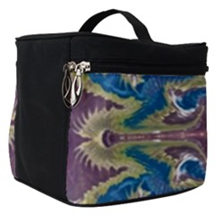 Green Feathers Repeats Make Up Travel Bag (small) by kaleidomarblingart