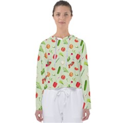 Seamless Pattern With Vegetables  Delicious Vegetables Women s Slouchy Sweat by SychEva