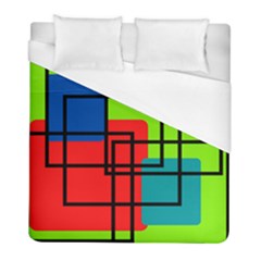 Colorful Rectangle Boxes Duvet Cover (full/ Double Size) by Magicworlddreamarts1