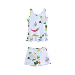 Fruits, Vegetables And Berries Kids  Boyleg Swimsuit by SychEva