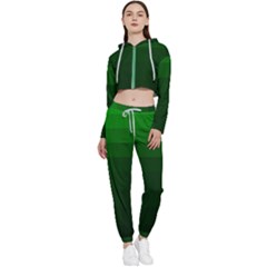 Zappwaits-green Cropped Zip Up Lounge Set by zappwaits