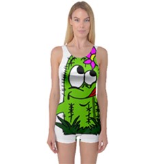 Cactus One Piece Boyleg Swimsuit by IIPhotographyAndDesigns