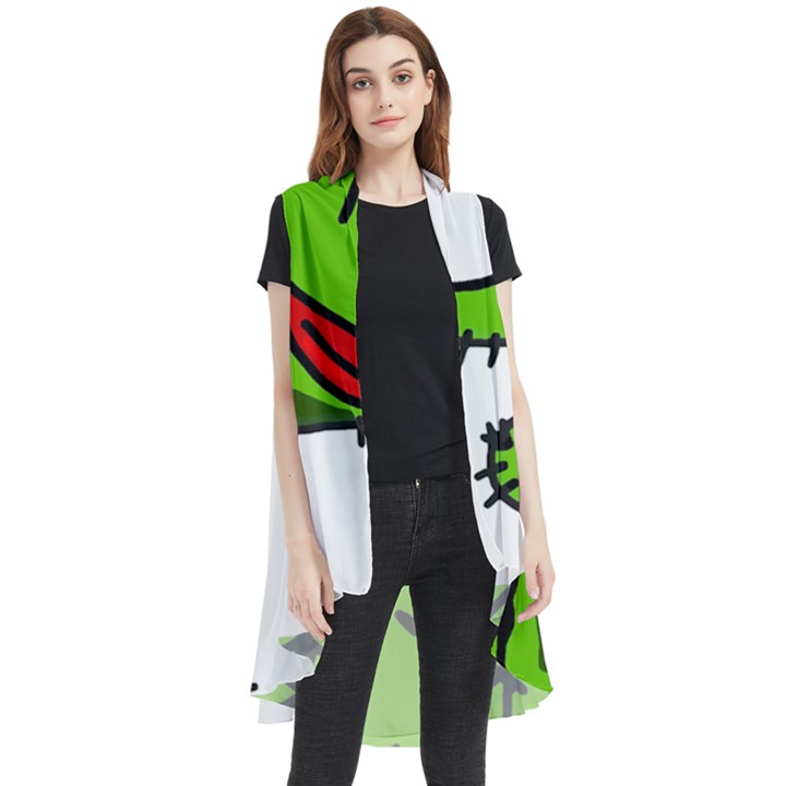 Cactus Sleeveless Chiffon Waistcoat Shirt