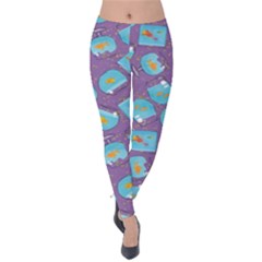 Aquarium With Fish And Sparkles Velvet Leggings by SychEva