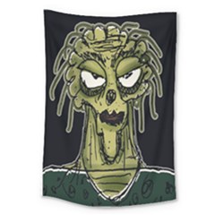 Ugly Monster Portrait Drawing Large Tapestry by dflcprintsclothing