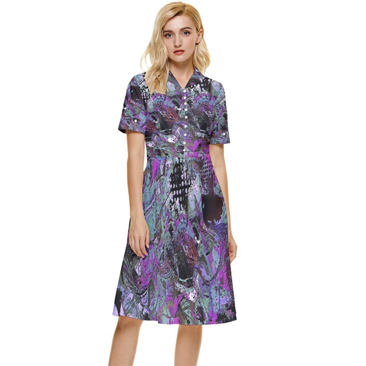 Lo-fi Hyperactivity Button Top Knee Length Dress