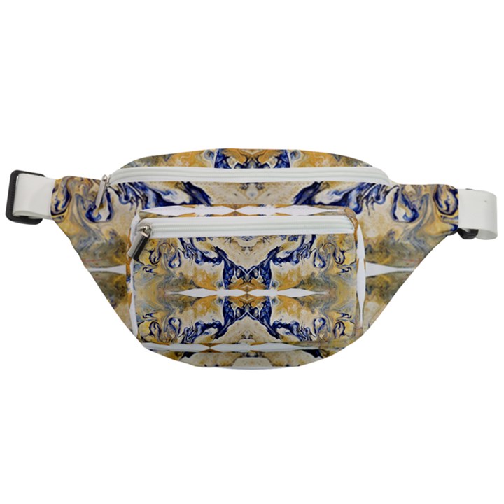 Gold on blue symmetry Fanny Pack