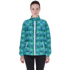 Big Roses In The Forest Women s High Neck Windbreaker by pepitasart