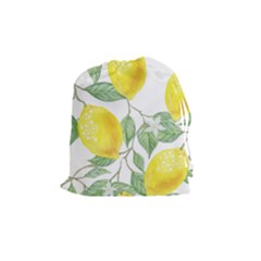 Vintage Lemons Drawstring Pouch (medium) by SomethingForEveryone