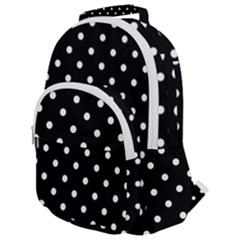 1950 Black White Dots Rounded Multi Pocket Backpack by SomethingForEveryone