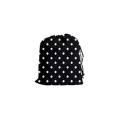 1950 Black White Dots Drawstring Pouch (xs) by SomethingForEveryone