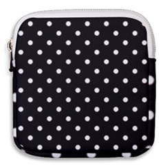 1950 Black White Dots Mini Square Pouch by SomethingForEveryone