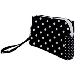 1950 Black White Dots Wristlet Pouch Bag (small) by SomethingForEveryone