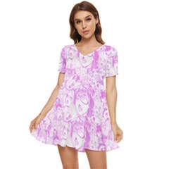 Pink Hentai Tiered Short Sleeve Mini Dress by thethiiird