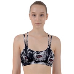 Creepy Head Sculpture Artwork Line Them Up Sports Bra by dflcprintsclothing