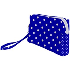 1950 Blue White Dots Wristlet Pouch Bag (small) by SomethingForEveryone