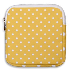 1950 Happy Summer Yellow White Dots Mini Square Pouch by SomethingForEveryone