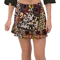 Root Humanity Bar And Qr Code Flash Orange And Purple Fishtail Mini Chiffon Skirt by WetdryvacsLair