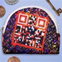 Root Humanity Bar And Qr Code in Flash Orange and Purple Horseshoe Style Canvas Pouch View1