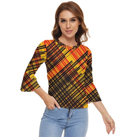 Root Humanity Orange Yellow And Black Bell Sleeve Top by WetdryvacsLair