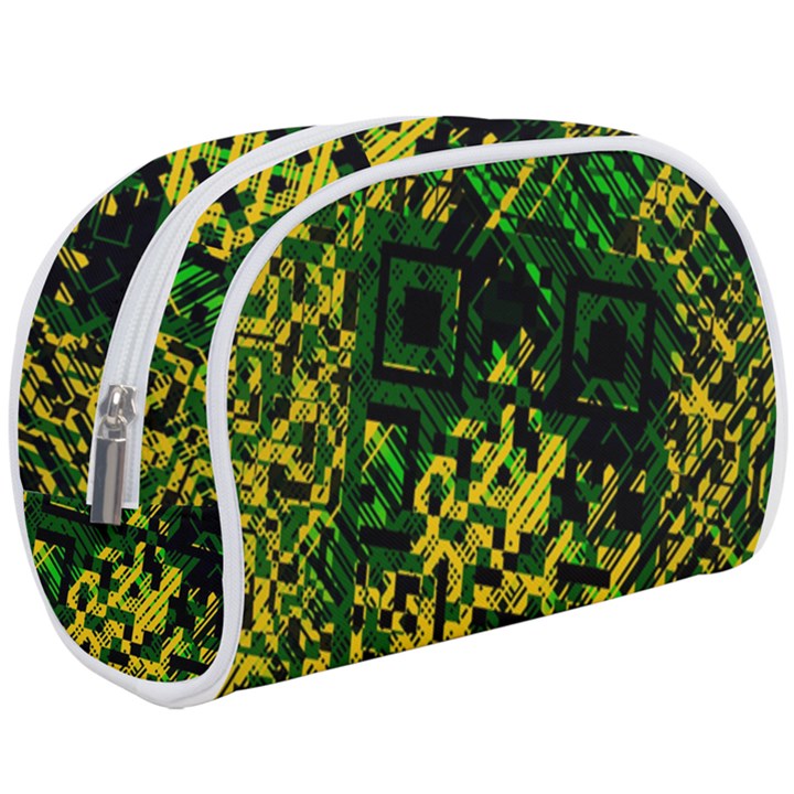 Root Humanity Bar And Qr Code Green and Yellow Doom Make Up Case (Large)