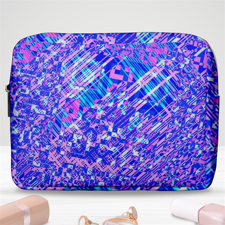 Root Humanity Bar And Qr Code Combo in Purple and Blue Make Up Pouch (Large)