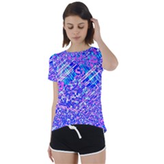 Root Humanity Bar And Qr Code Combo In Purple And Blue Short Sleeve Foldover Tee by WetdryvacsLair