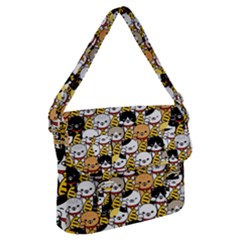 Cat-seamless-pattern-lucky-cat-japan-maneki-neko-vector-kitten-calico-pet-scarf-isolated-repeat-back Buckle Messenger Bag by elchino