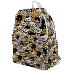 Cat-seamless-pattern-lucky-cat-japan-maneki-neko-vector-kitten-calico-pet-scarf-isolated-repeat-back Top Flap Backpack by elchino