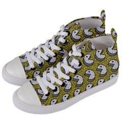 Memphis-seamless4-[converted5]redbubble8192 Women s Mid-top Canvas Sneakers by elchino