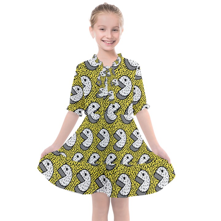 Memphis-seamless4-[converted5]redbubble8192 Kids  All Frills Chiffon Dress