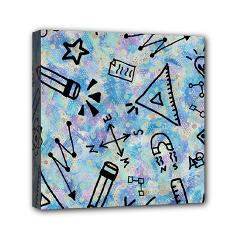 Science-education-doodle-background Mini Canvas 6  X 6  (stretched) by Sapixe