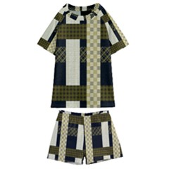 Art-stripes-pattern-design-lines Kids  Swim Tee And Shorts Set by Sapixe